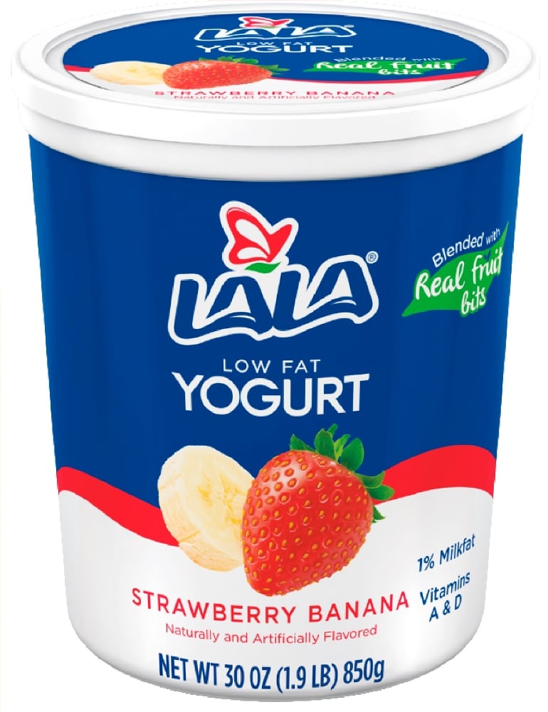 slide 1 of 1, LALA Low Fat Strawberry Banana Yogurt, 30 oz