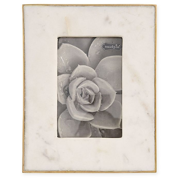 slide 1 of 2, Mud Pie Marble Frame - White, 5 in x 7 in