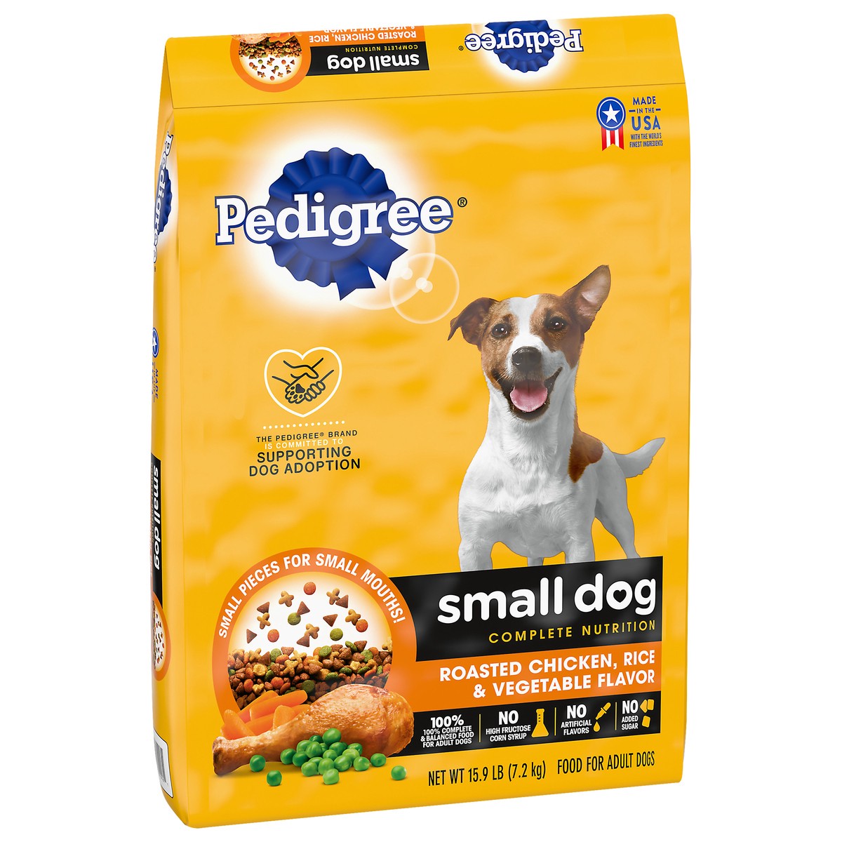 slide 4 of 5, PEDIGREE Small Dog Complete Nutrition Small Breed Adult Dry Dog Food Roasted Chicken, Rice & Vegetable Flavor Dog Kibble, 15.9 lb. Bag, 15.9 lb