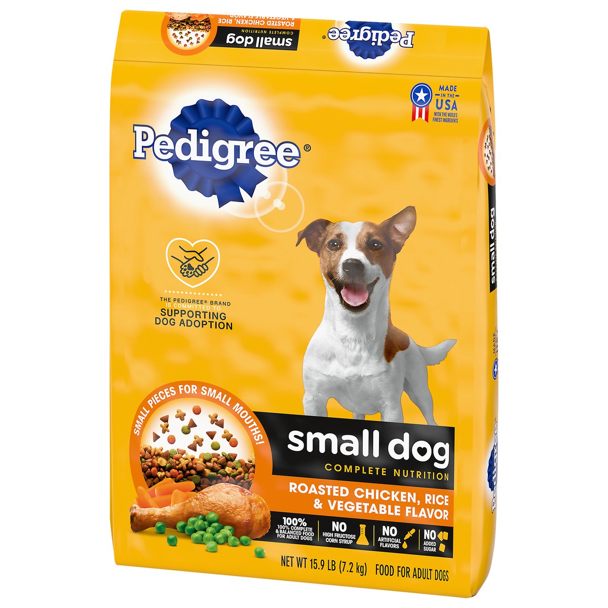 slide 4 of 5, PEDIGREE Small Dog Complete Nutrition Small Breed Adult Dry Dog Food Roasted Chicken, Rice & Vegetable Flavor Dog Kibble, 15.9 lb. Bag, 15.9 lb