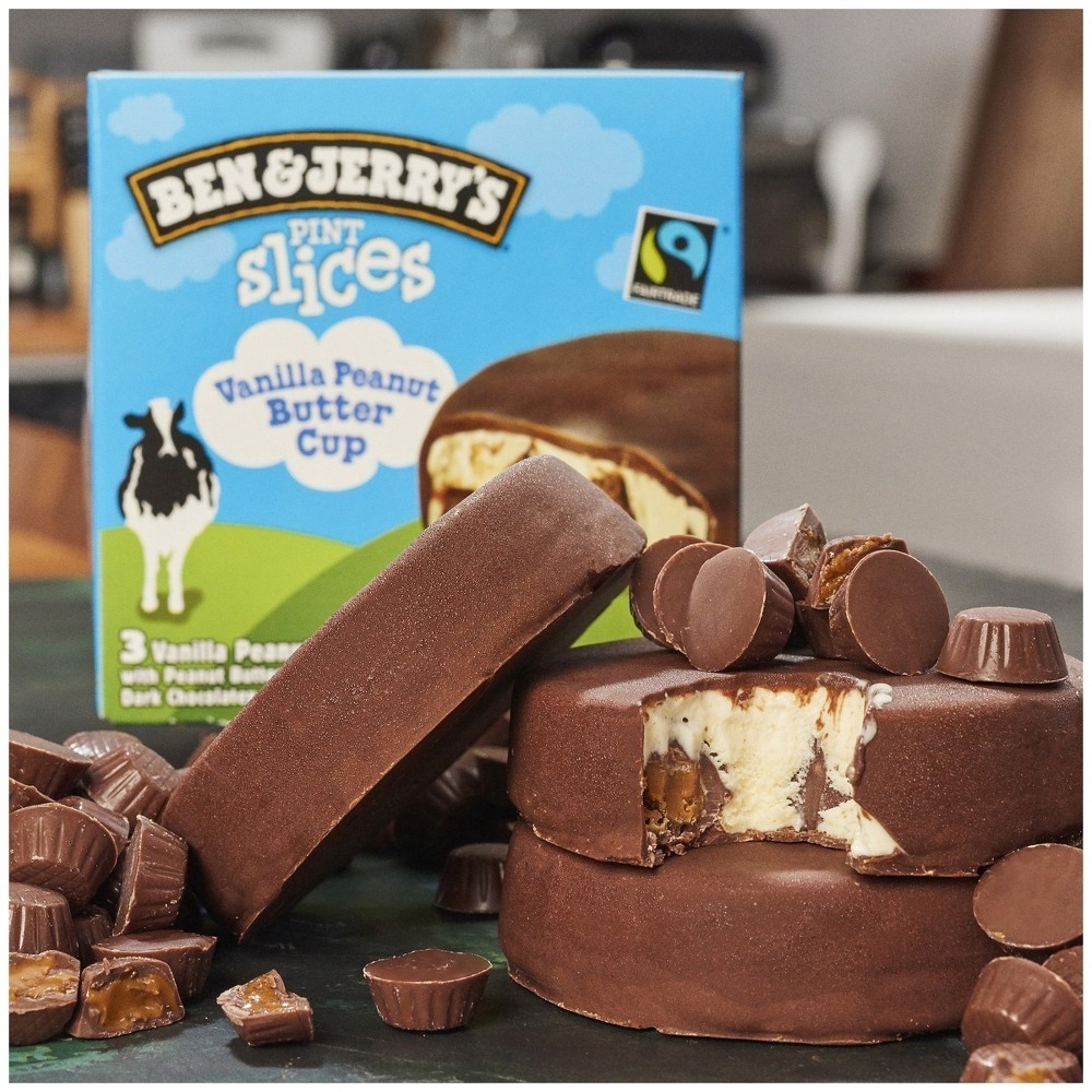 slide 3 of 7, Ben & Jerry's Vanilla Peanut Butter Cup Pint Slices, 3 ct; 3 fl oz