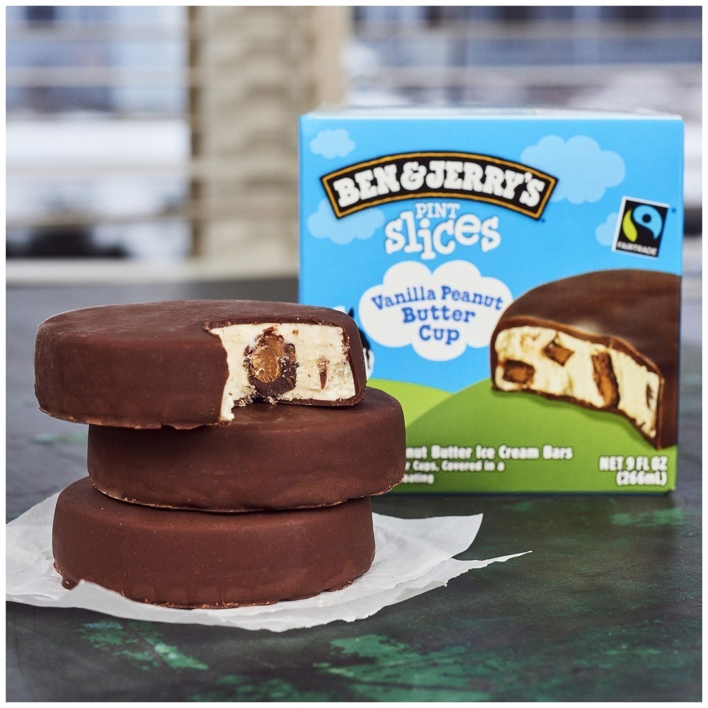 slide 7 of 7, Ben & Jerry's Vanilla Peanut Butter Cup Pint Slices, 3 ct; 3 fl oz