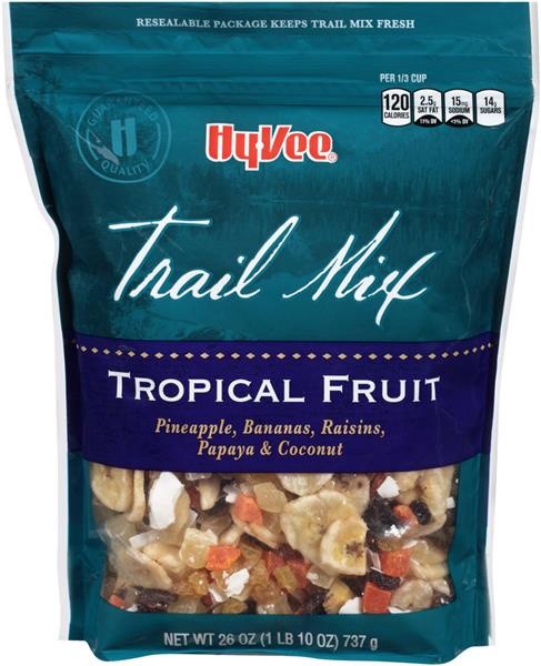 slide 1 of 1, Hy-Vee Tropical Fruit Trail Mix, 26 oz