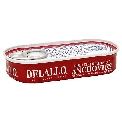 slide 1 of 1, DeLallo Rolled Anchovies with Cap, 2 oz