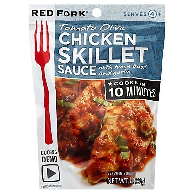 slide 1 of 1, Red Fork Tomato Olive Chicken Skillet Sauce, 8 oz