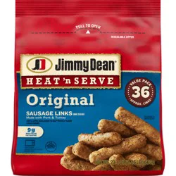 Jimmy Dean Heat 'N Serve Original Pork Breakfast Sausage Links, 36 Count
