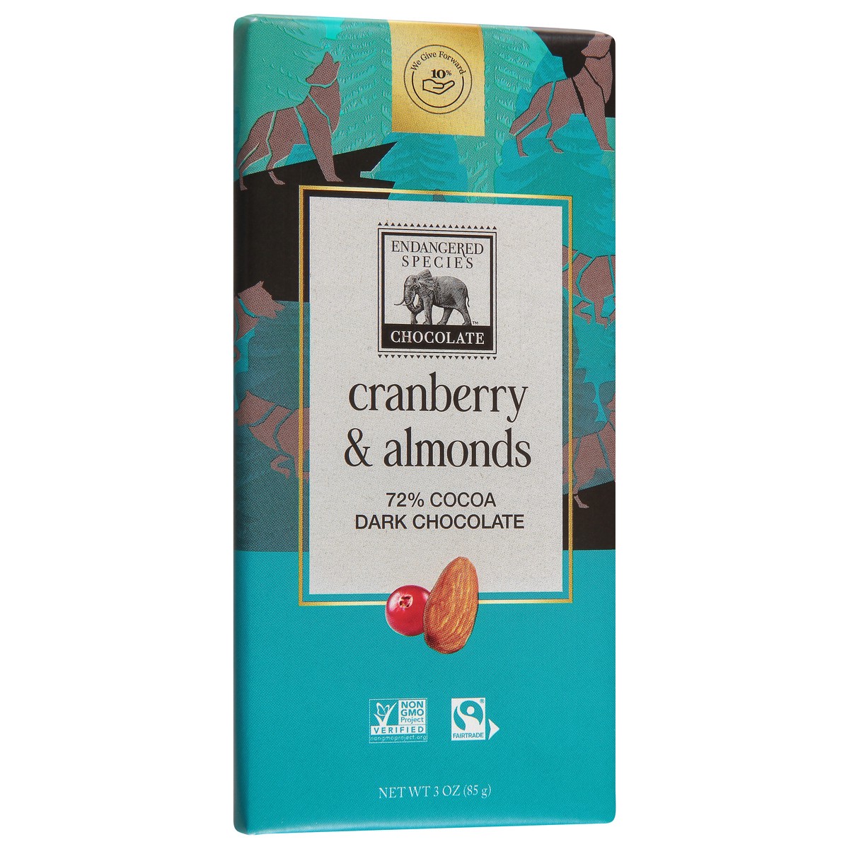 slide 7 of 9, Endangered Species 72% Cocoa Cranberry & Almonds Dark Chocolate 3 oz, 3 oz