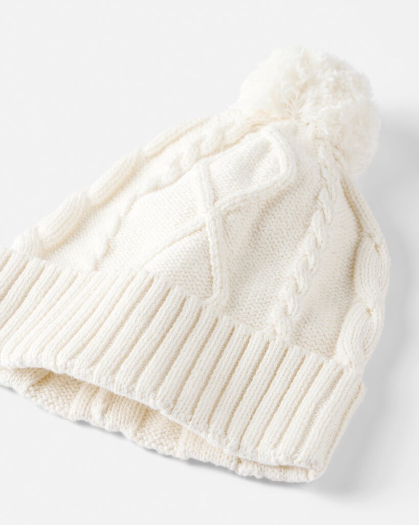 slide 2 of 2, Littleplanet Baby Organic Cotton Cable Knit Hat Sweet Cream 3-9M, 1 ct
