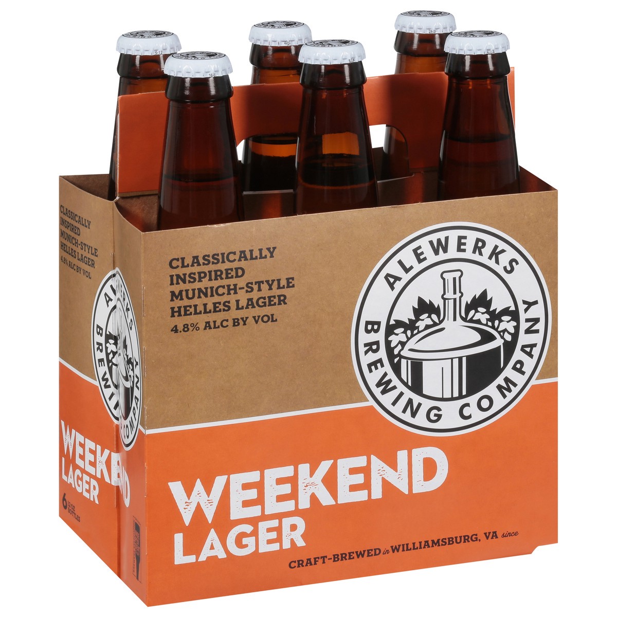 slide 9 of 9, Alewerks Brewing Company Lager Weekend Beer 6 - 12 oz Bottles, 6 ct