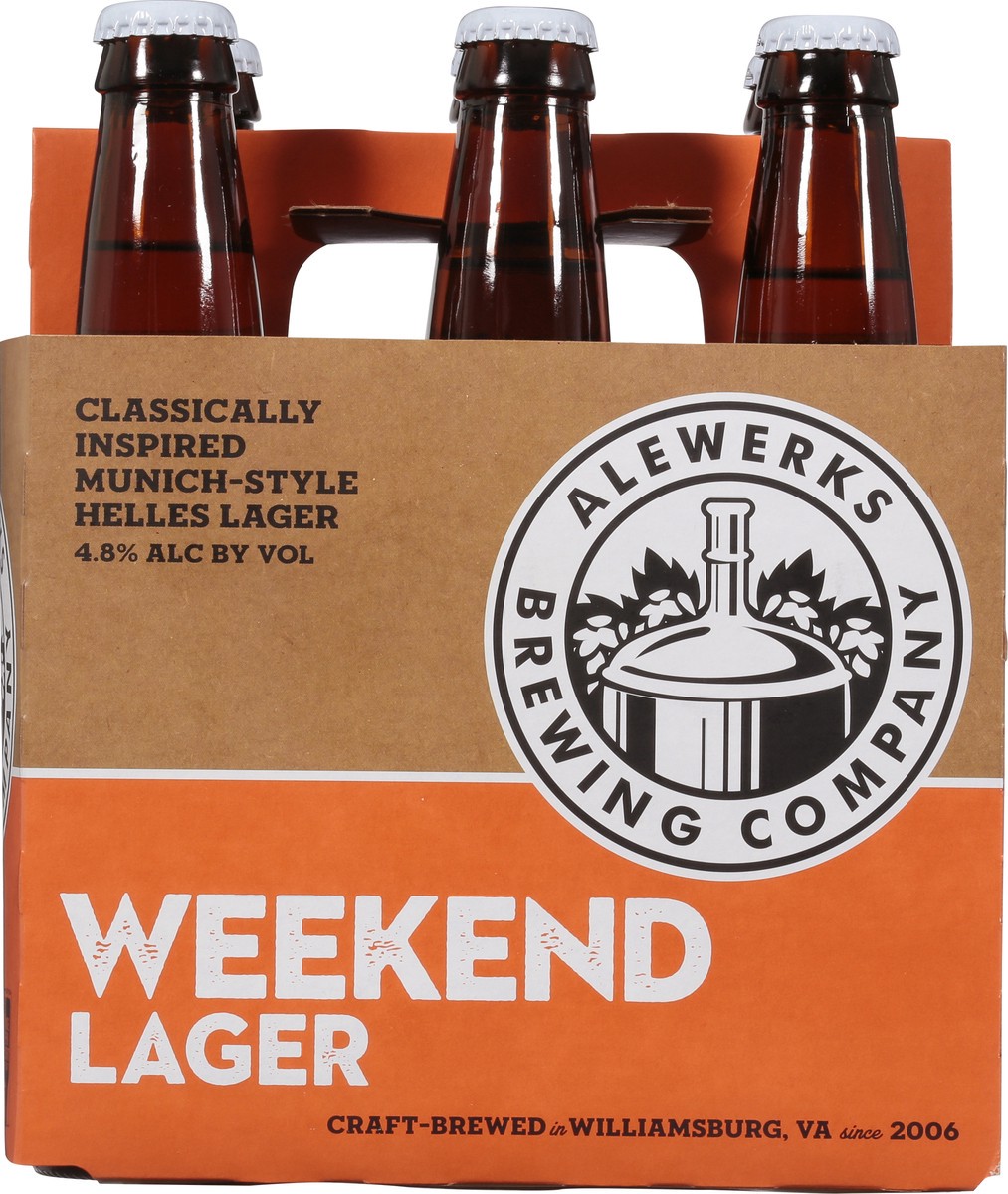 slide 7 of 9, Alewerks Brewing Company Lager Weekend Beer 6 - 12 oz Bottles, 6 ct