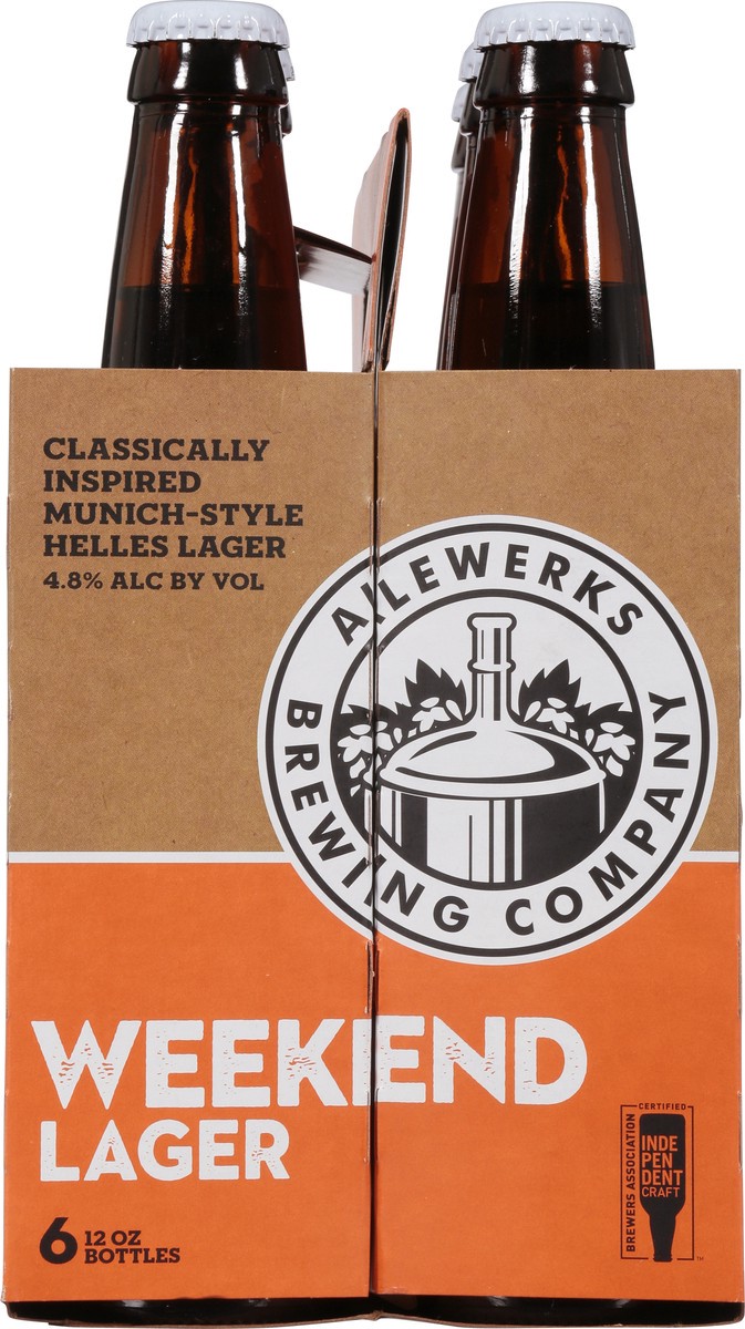 slide 3 of 9, Alewerks Brewing Company Lager Weekend Beer 6 - 12 oz Bottles, 6 ct
