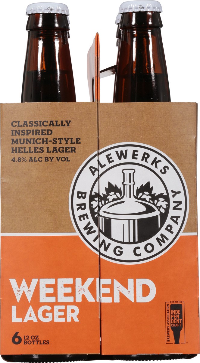 slide 2 of 9, Alewerks Brewing Company Lager Weekend Beer 6 - 12 oz Bottles, 6 ct