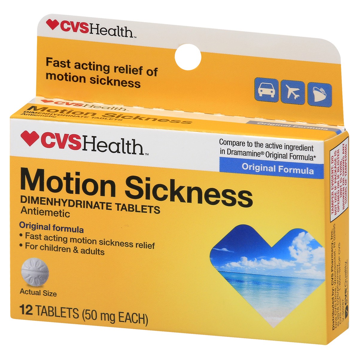 slide 7 of 10, CVS Health Motion Sickness Tablets, 12 Ct, 1 ct