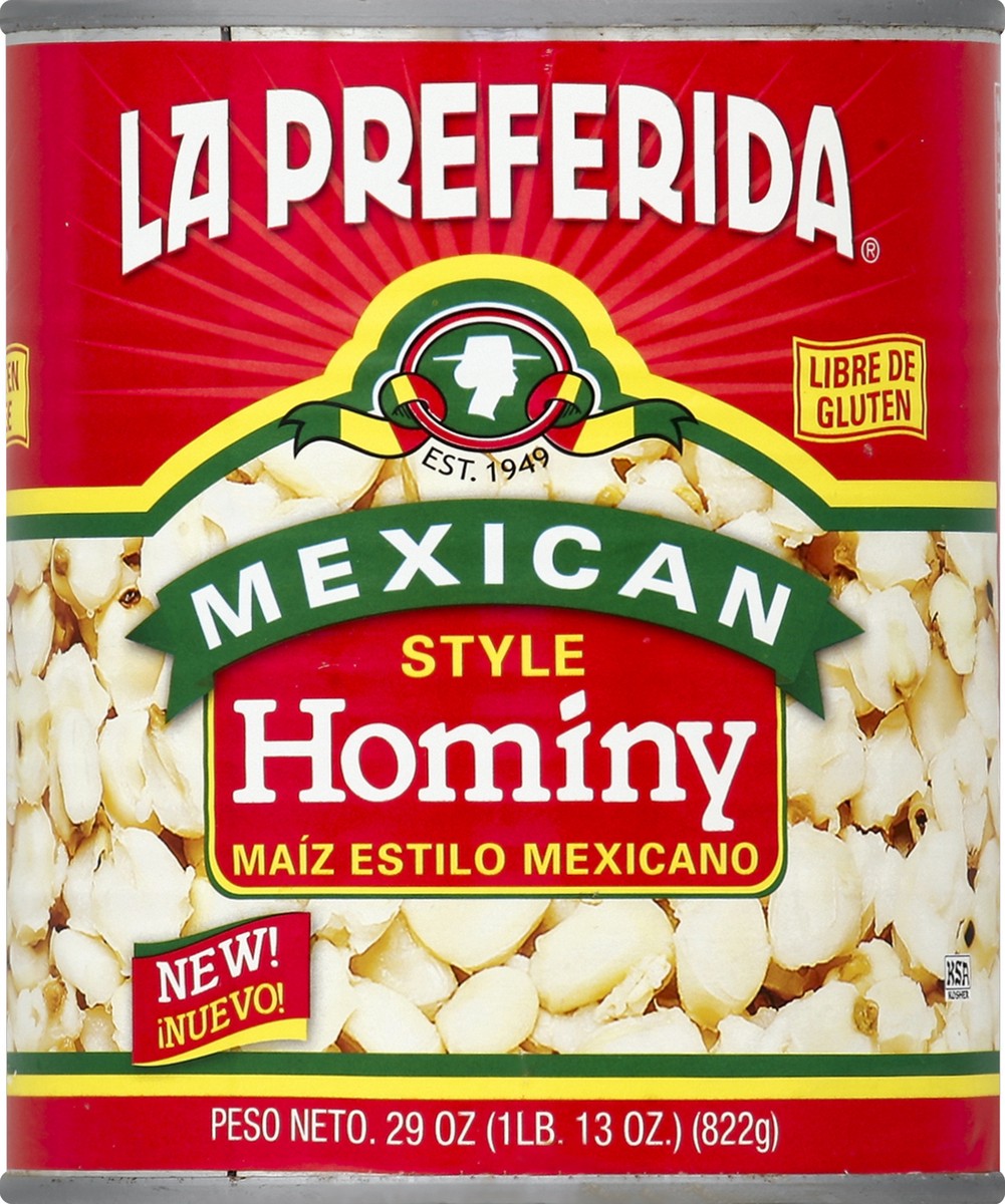 slide 1 of 2, La Preferida Hominy 29 oz, 29 oz