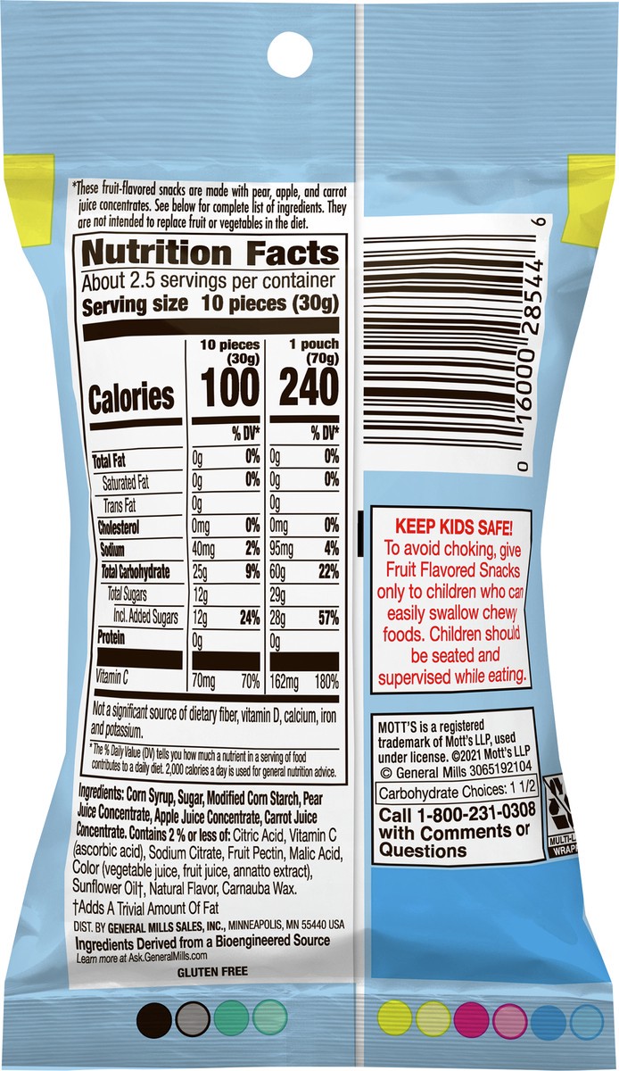 slide 12 of 13, Mott's Assorted Fruit Flavored Snacks, 2.5 oz