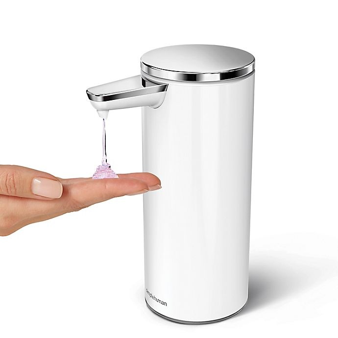 slide 2 of 7, simplehuman Rechargeable Sensor Soap Pump - White, 9 oz