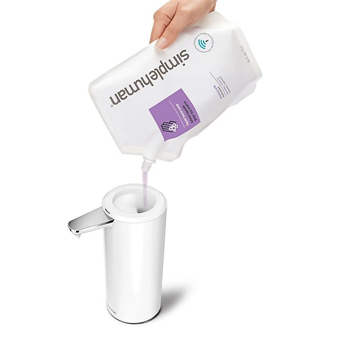 slide 3 of 7, simplehuman Rechargeable Sensor Soap Pump - White, 9 oz