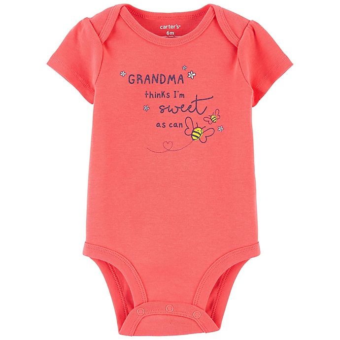 slide 1 of 1, Carter's Grandma Thinks I'm Sweet Bodysuit - Coral, 1 ct; 3 M