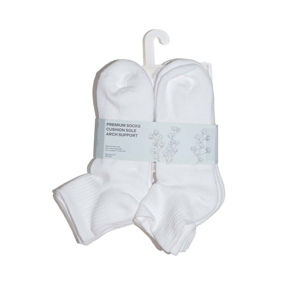 slide 2 of 2, Davco® Cotton No Show Socks - White, 6 ct