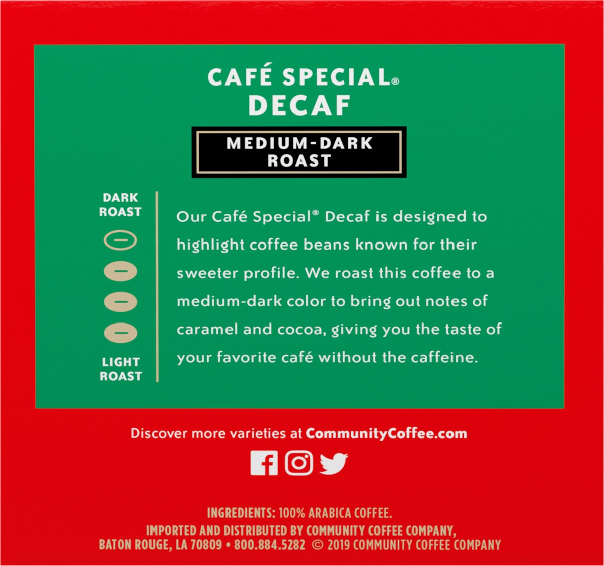 slide 2 of 13, Community Coffee Decaf Medium-Dark Roast Cafe Special Coffee 36 - 0.38 oz Single-Serve Cups, 36 ct