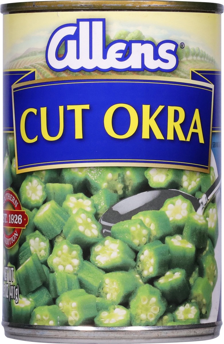 slide 4 of 13, Allens Cut Okra 14.5 oz, 14.5 oz