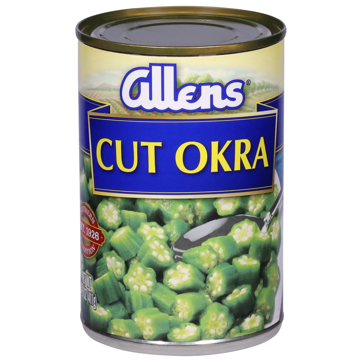 slide 5 of 13, Allens Cut Okra 14.5 oz, 14.5 oz