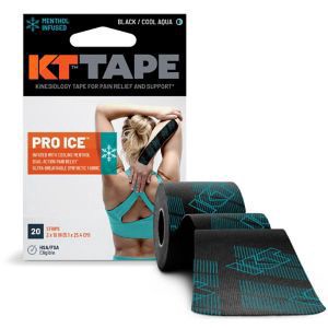 slide 1 of 1, KT Tape Black/Cool Aqua Pro Ice Kinesiology Tape 20 ea, 20 ct