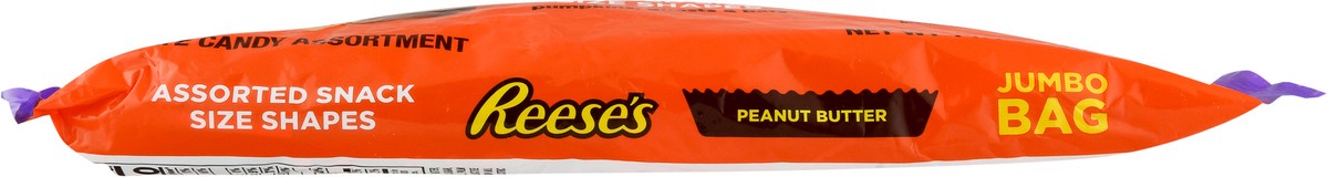 slide 5 of 12, REESE'S Assorted Milk Chocolate Snack Size Peanut Butter Shapes, Halloween Candy Jumbo Bag, 14.4 oz, 14.40 oz