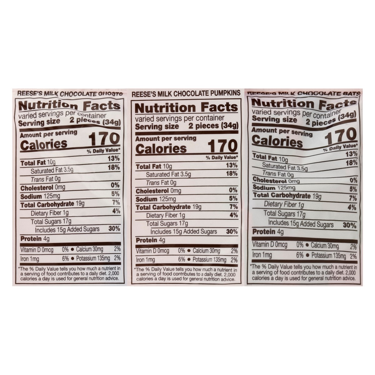 slide 12 of 12, REESE'S Assorted Milk Chocolate Snack Size Peanut Butter Shapes, Halloween Candy Jumbo Bag, 14.4 oz, 14.40 oz