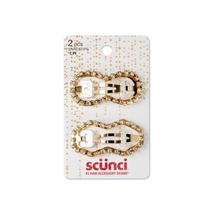 slide 1 of 1, scünci Rhinestone Snap Clip, 2 ct