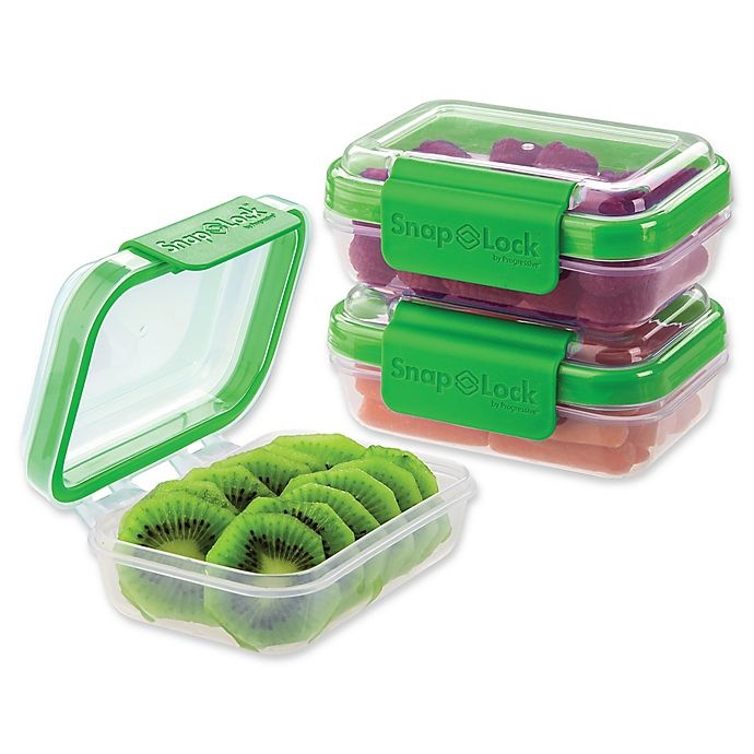 slide 1 of 2, Progressive SnapLock 1-Cup Rectangular Food Storage Container - Green, 3 ct