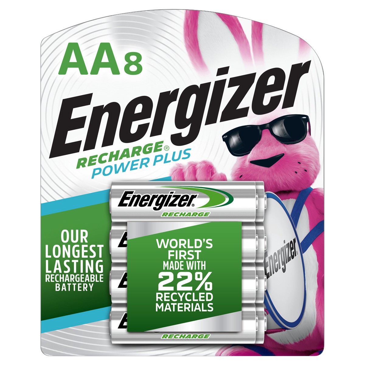 slide 1 of 1, Energizer Recharge Universal AA Rechargeable Batteries 8-Pack, 8 ct