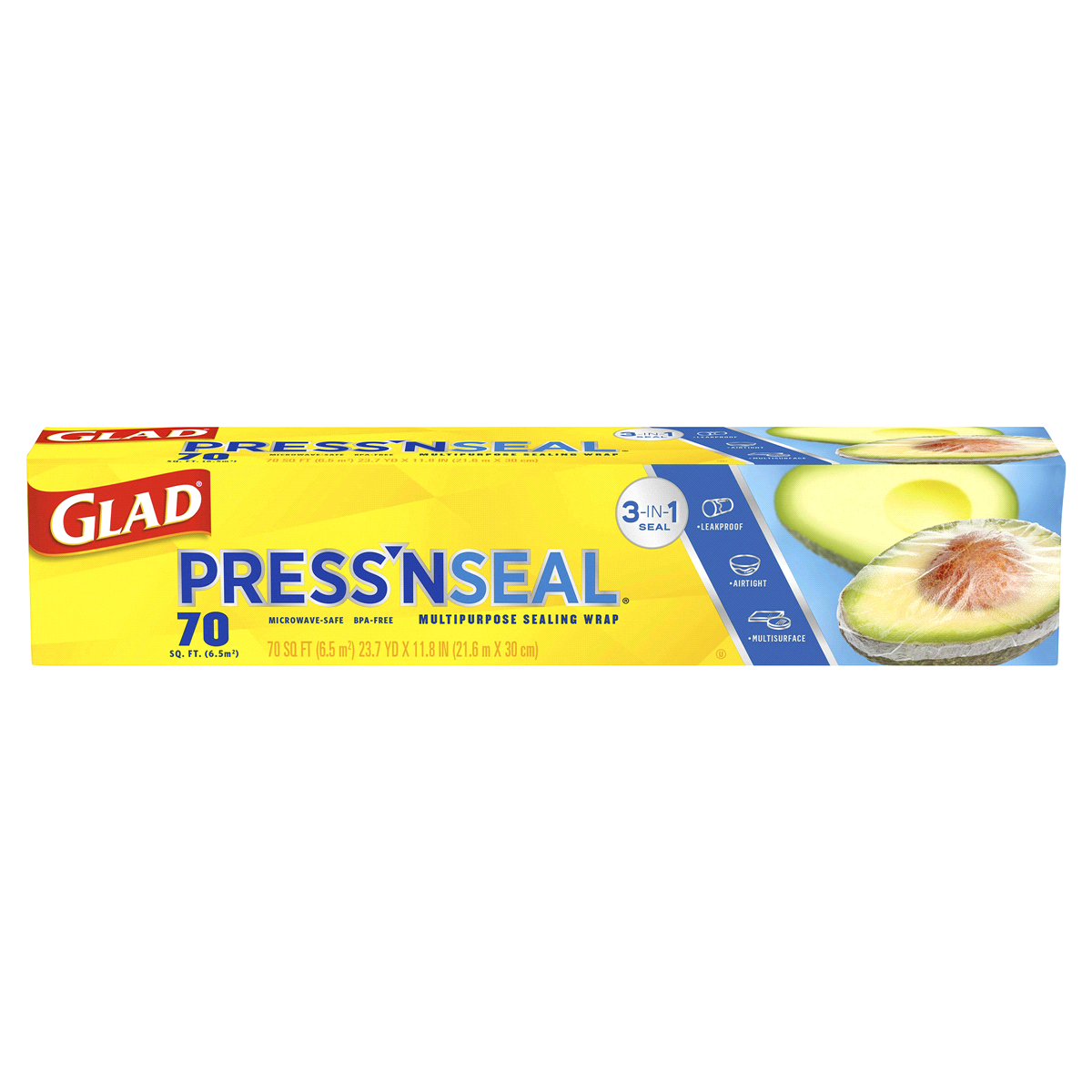 slide 1 of 3, Glad Press'n Seal Wrap, 70 ft