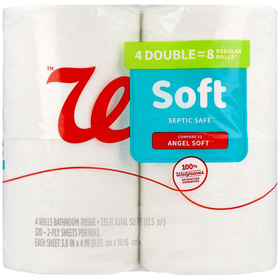slide 1 of 5, Walgreens Soft Bathroom Tissue Rolls, 320 ct x 4 ct
