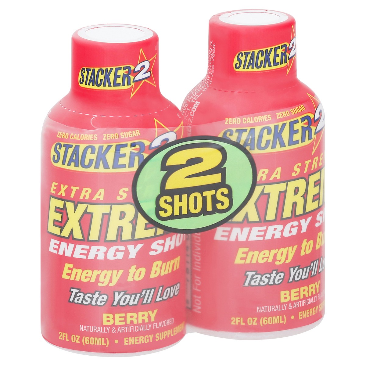 slide 5 of 12, Stacker 2 Extra Strength Extreme Berry Energy Shot 2 ea, 2 ct