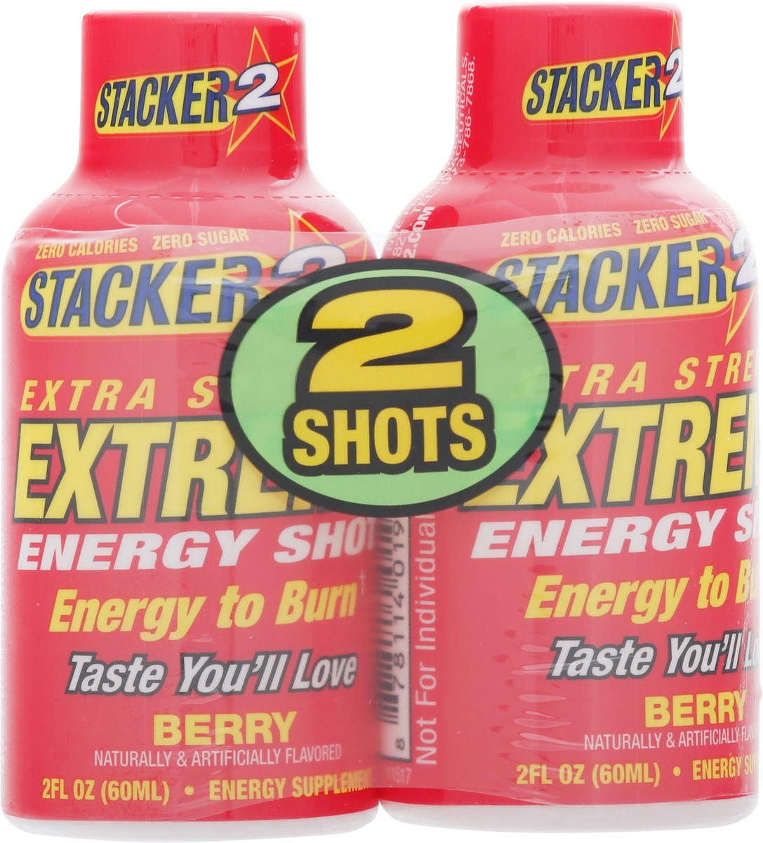 slide 7 of 12, Stacker 2 Extra Strength Extreme Berry Energy Shot 2 ea, 2 ct