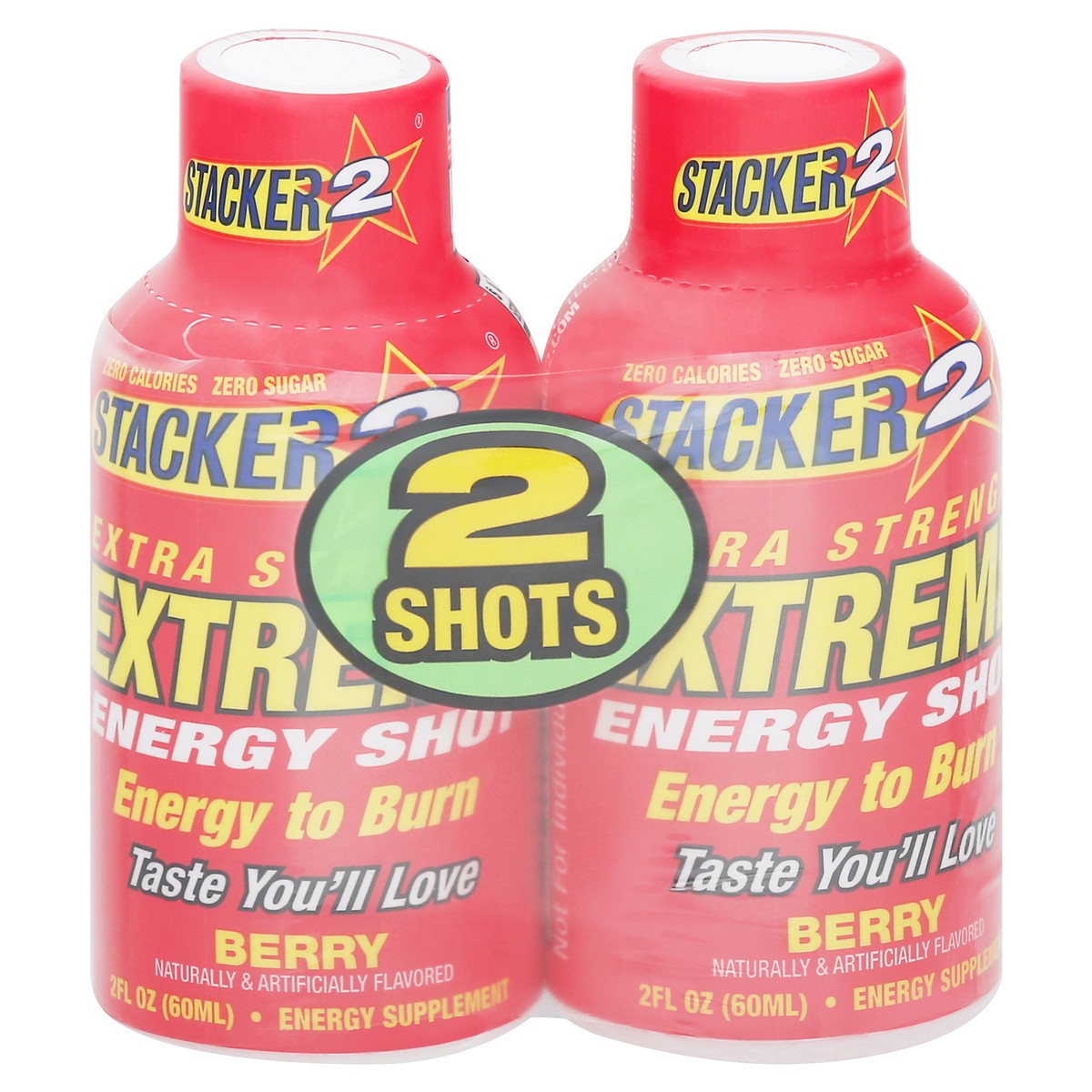 slide 1 of 12, Stacker 2 Extra Strength Extreme Berry Energy Shot 2 ea, 2 ct