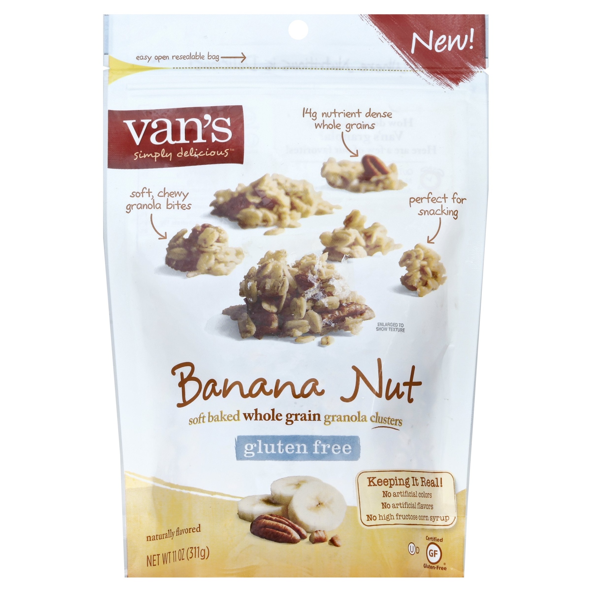 slide 1 of 2, Van's Natural Foods Banana Nut Granola, 11 oz