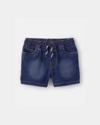 Oshkosh Baby Boy Denim Drawstring Shorts - Dark Wash Blue 24M