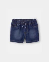 Oshkosh Baby Boy Denim Drawstring Shorts - Dark Wash Blue 24M