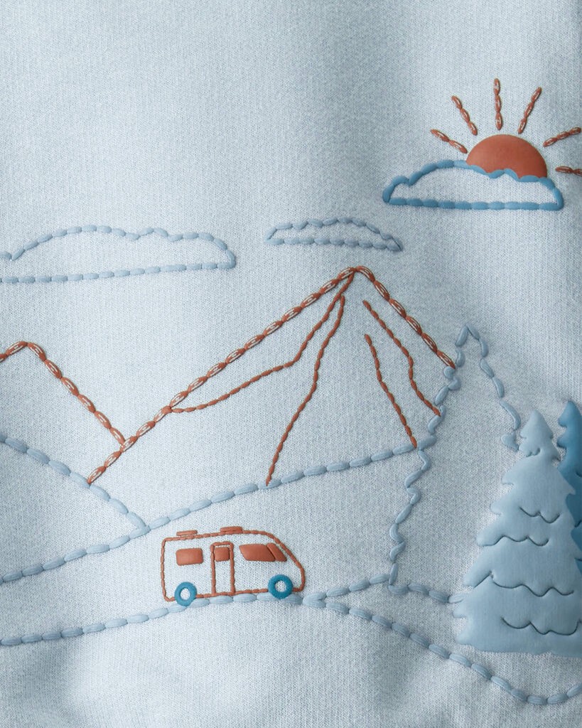 slide 5 of 6, Carter's Baby Boy 2-Piece DayDream Fleece Mountain Pullover & Pant Set - Blue Blue 24M, 2 pc