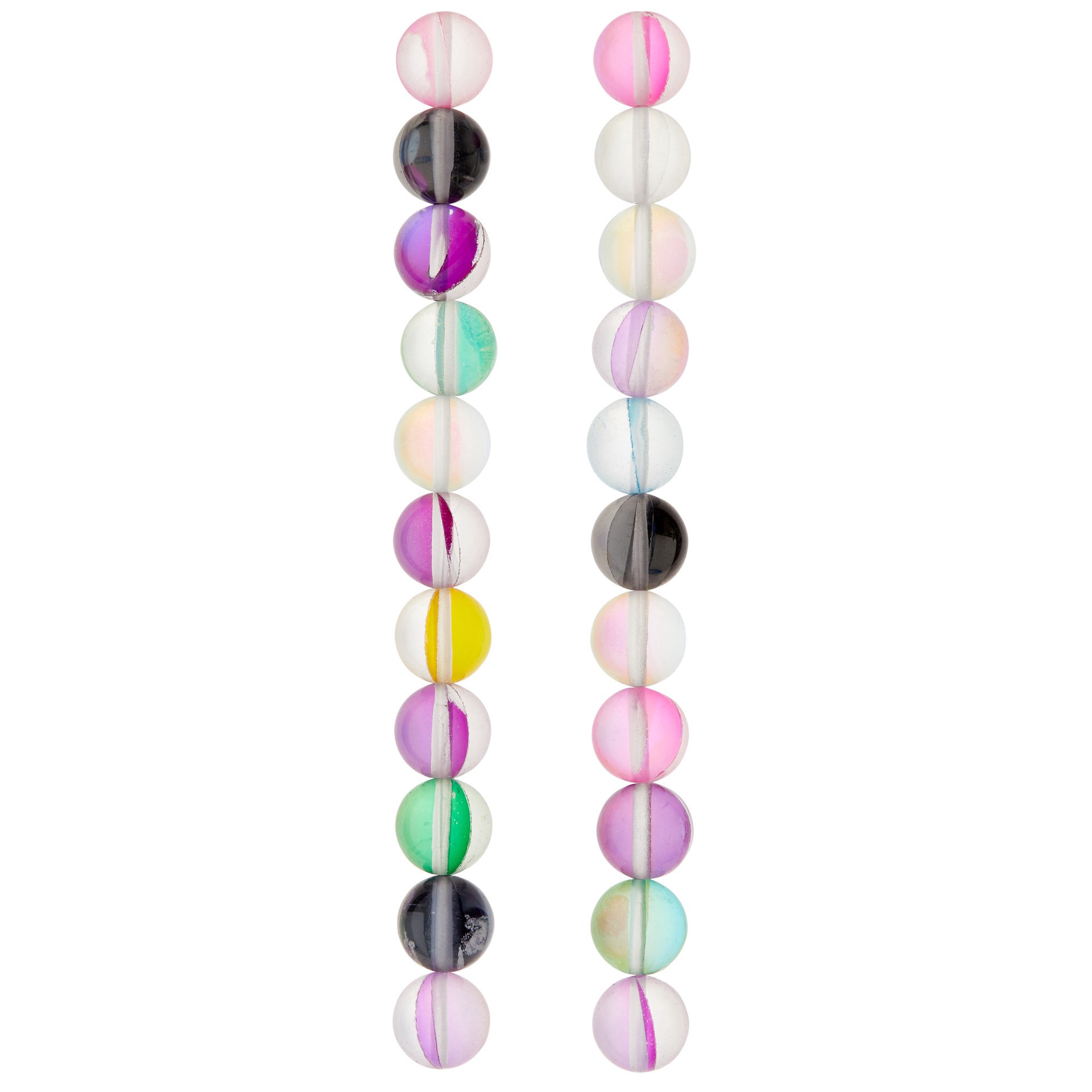 slide 2 of 3, Multicolor Shiny Glass Round Beads By Bead Landing, 10 mm