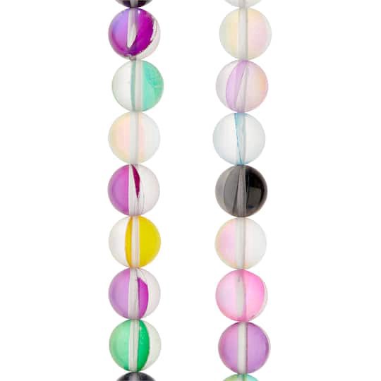 slide 1 of 3, Multicolor Shiny Glass Round Beads By Bead Landing, 10 mm