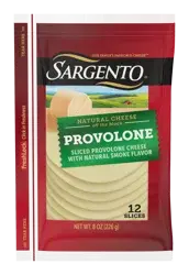 Sargento Sliced Provolone Natural Cheese with Natural Smoke Flavor, 8oz., 12 slices