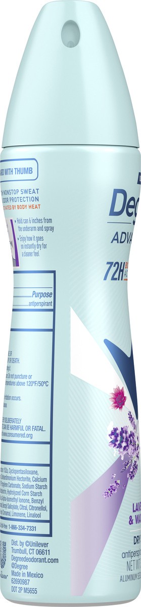 slide 7 of 11, Degree Lavender & Waterlily Antiperspirant Deodorant Dry Spray, 3.8 oz