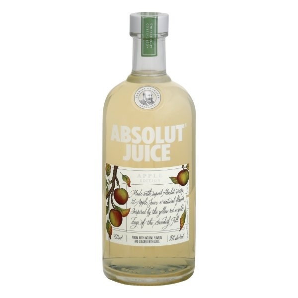 slide 1 of 1, Absolut Apple Juice Edition Vodka Bottle, 750 ml