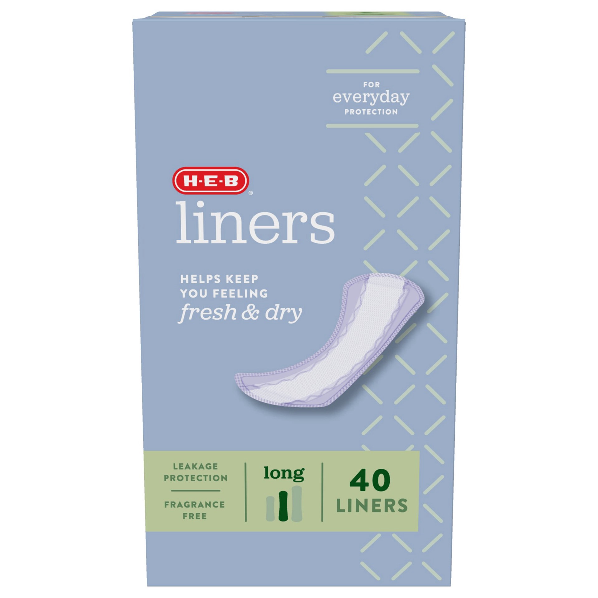 slide 1 of 1, H-E-B Liners - Long, 40 ct