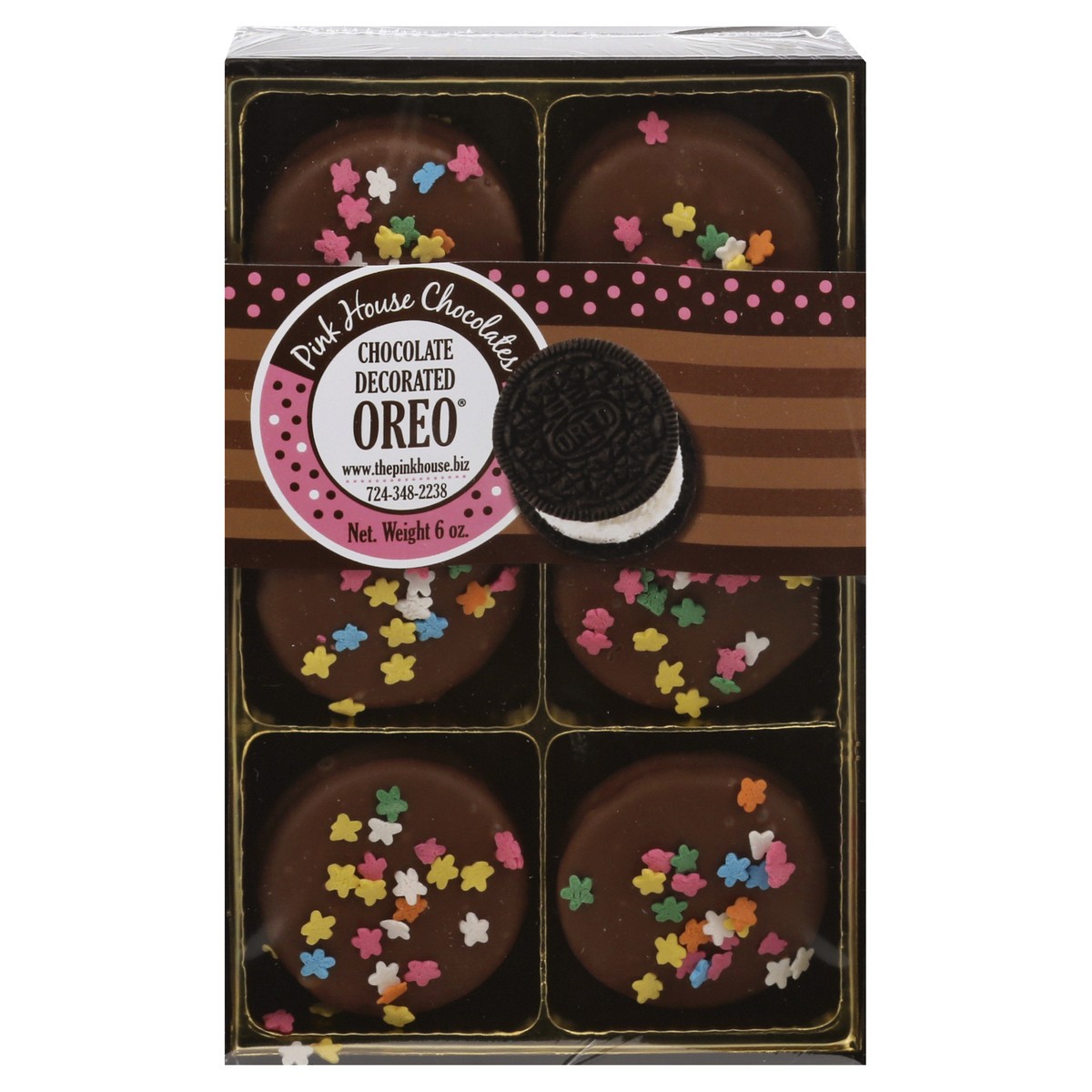 slide 1 of 12, Pink House Chocolates Oreo Chocolate Decorated 6 oz, 6 oz
