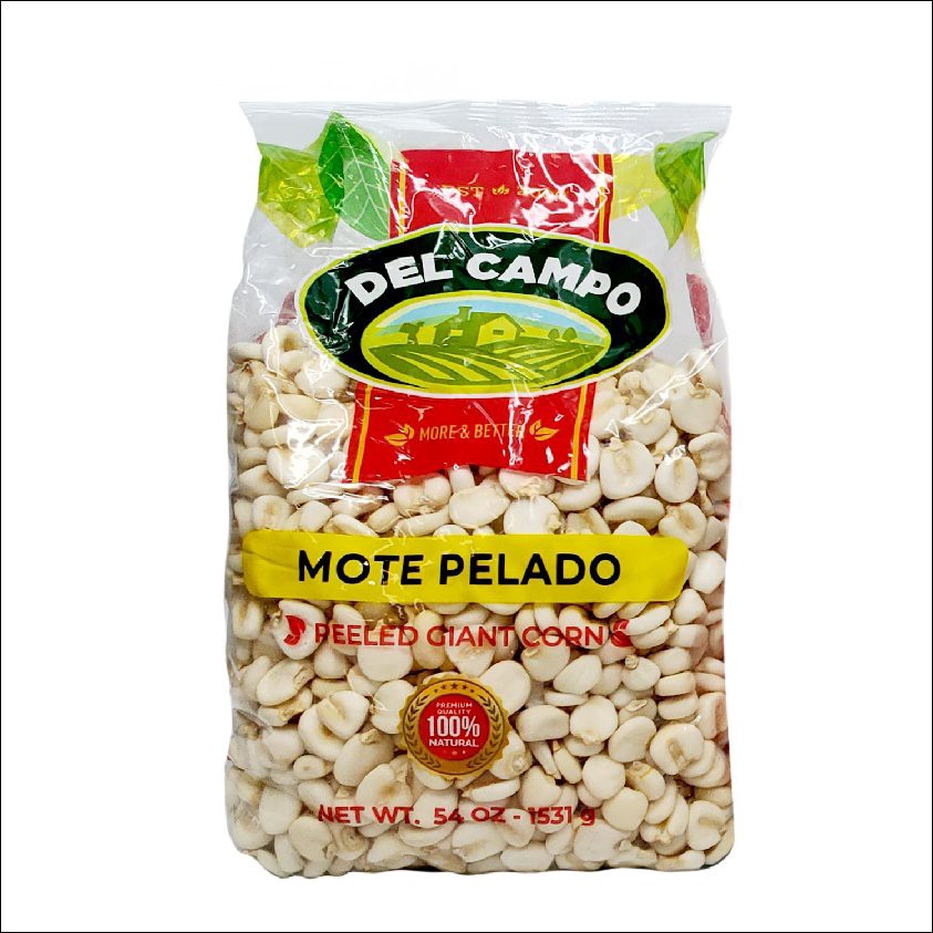 slide 1 of 1, Del Campo Mote Pelado / Peeled Giant Corn, 54 oz