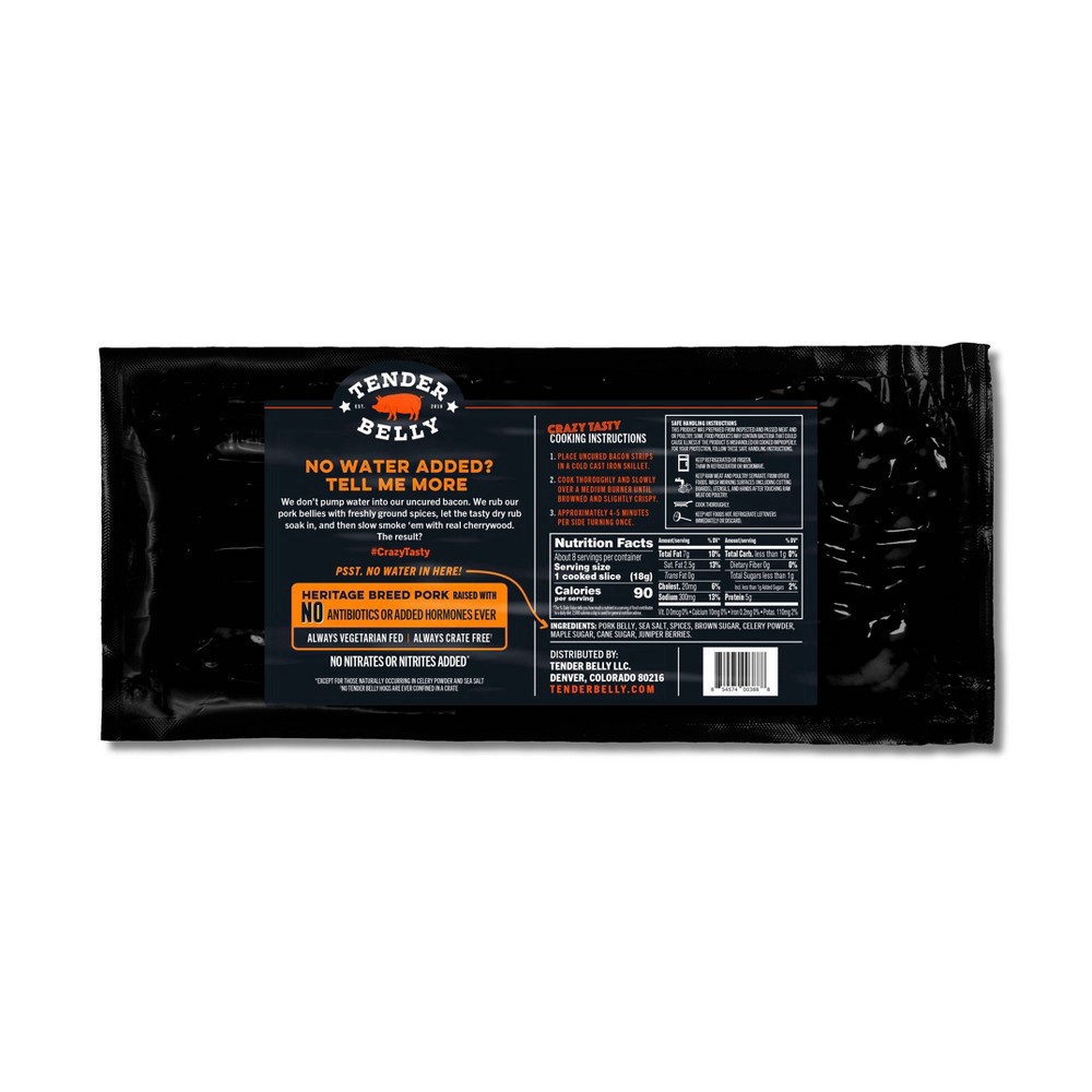 slide 2 of 4, Tender Belly Signature Blend Uncured Cherrywood Smoked Bacon 10 oz, 1 ct